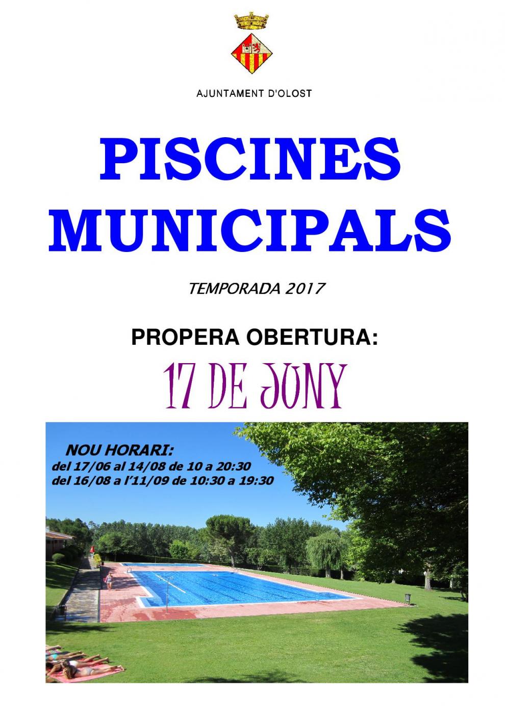 Obertura de les Piscines Municipals d'Olost